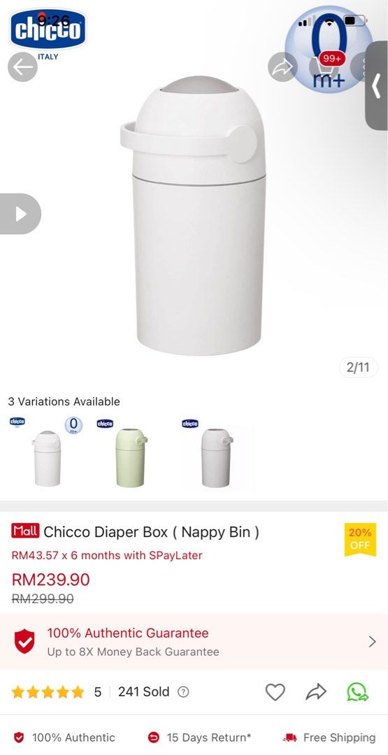 Chicco sale diaper box