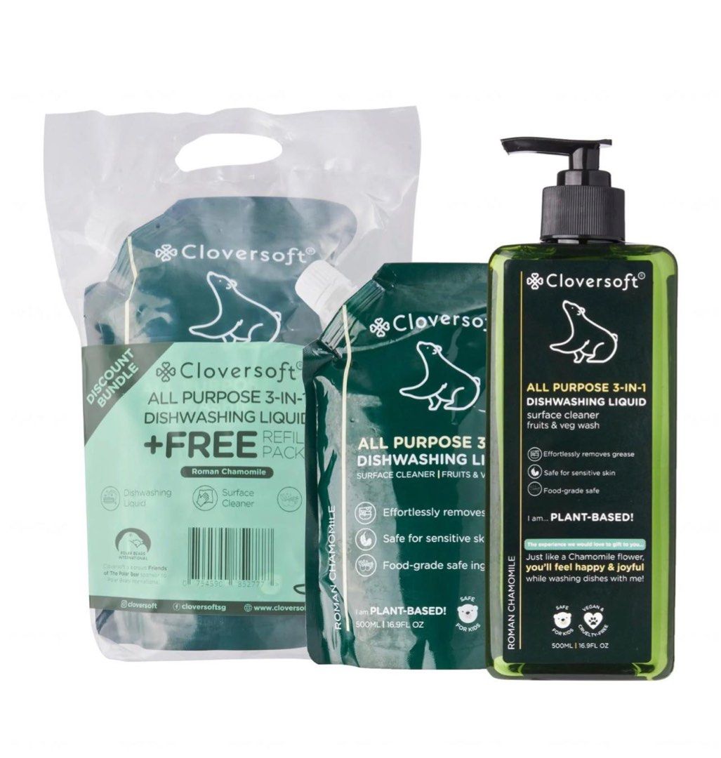 Cloversoft Dishwashing Liquid for Sensitive Skin, Furniture & Home