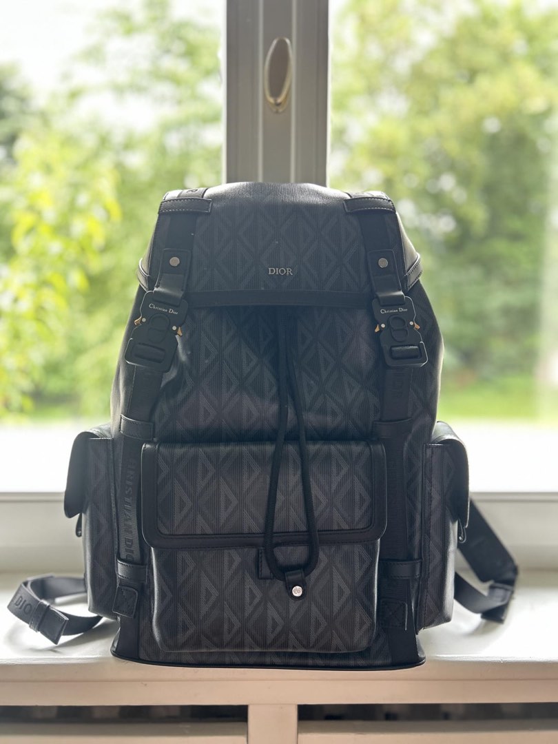 Dior Hit The Road Backpack Dior Gray CD Diamond Canvas
