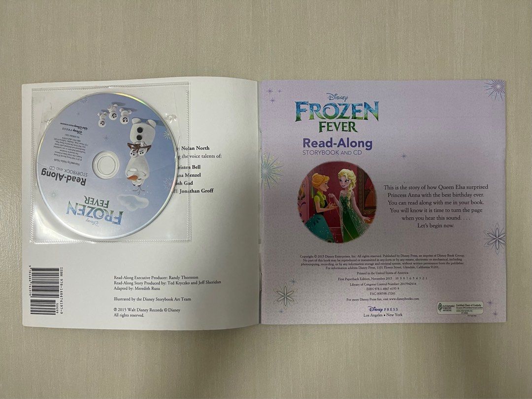 Disney Frozen Fever Read Along, 興趣及遊戲, 書本 & 文具, 小說 & 故事書 Carousell