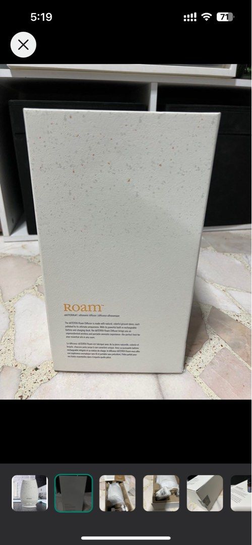 Doterra Diffuser Marble (Category: Home Fragrance) located in Singapore. Submitted by tsunai (Listing ID 1252286713, Image 2). Description: [Brand NEW][Authentic] Doterra Diffuser Marbel outlook. Opened and checked for condition .
