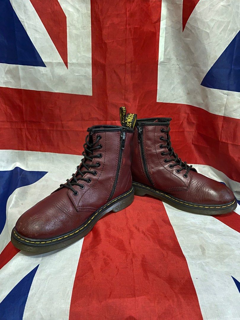 HOT Cherry Red Dr Martens Newton 44 Dr Martens 1461J Zipper