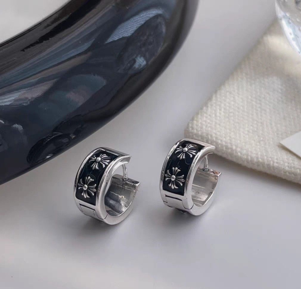 Dripping cross hoop earrings deals