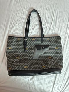 Fauré Le Page - Daily Battle Zip 27 Tote Bag - Steel Grey Scale Canvas & Black Leather