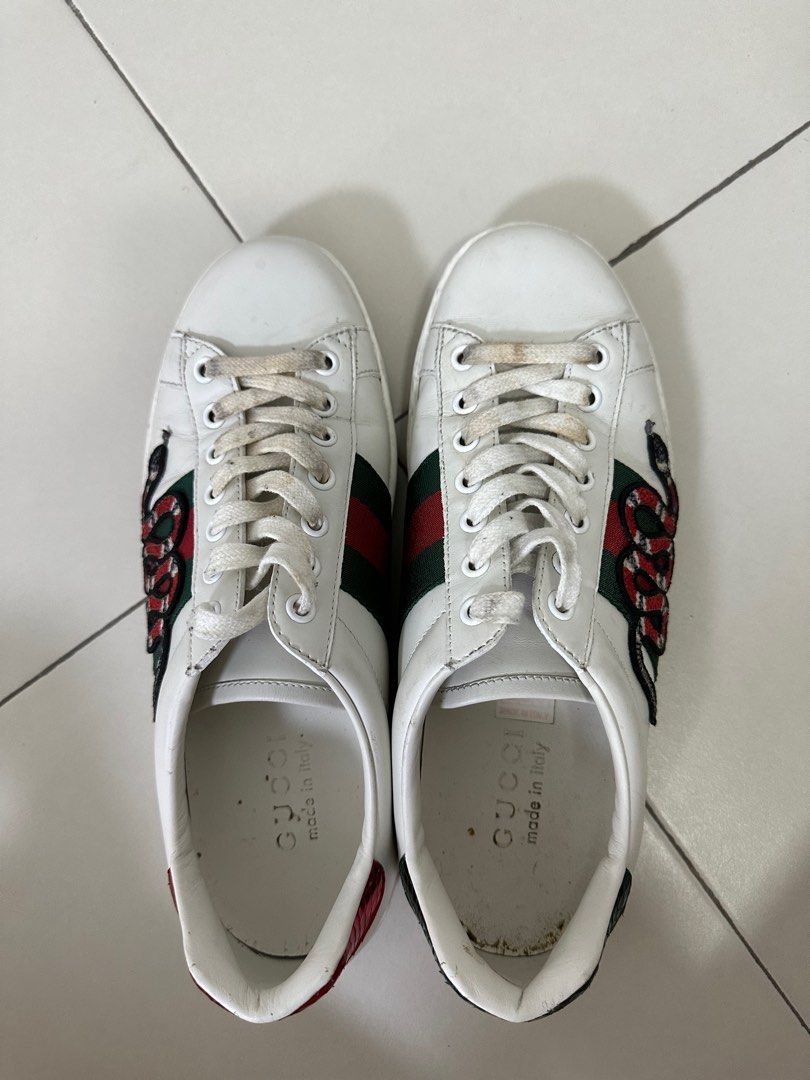 Gucci Ace Embroidered Snake Design