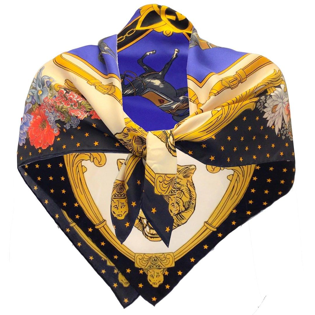 Louis Vuitton Monogram Mini Silk Scarf Black Multiple colors Cloth