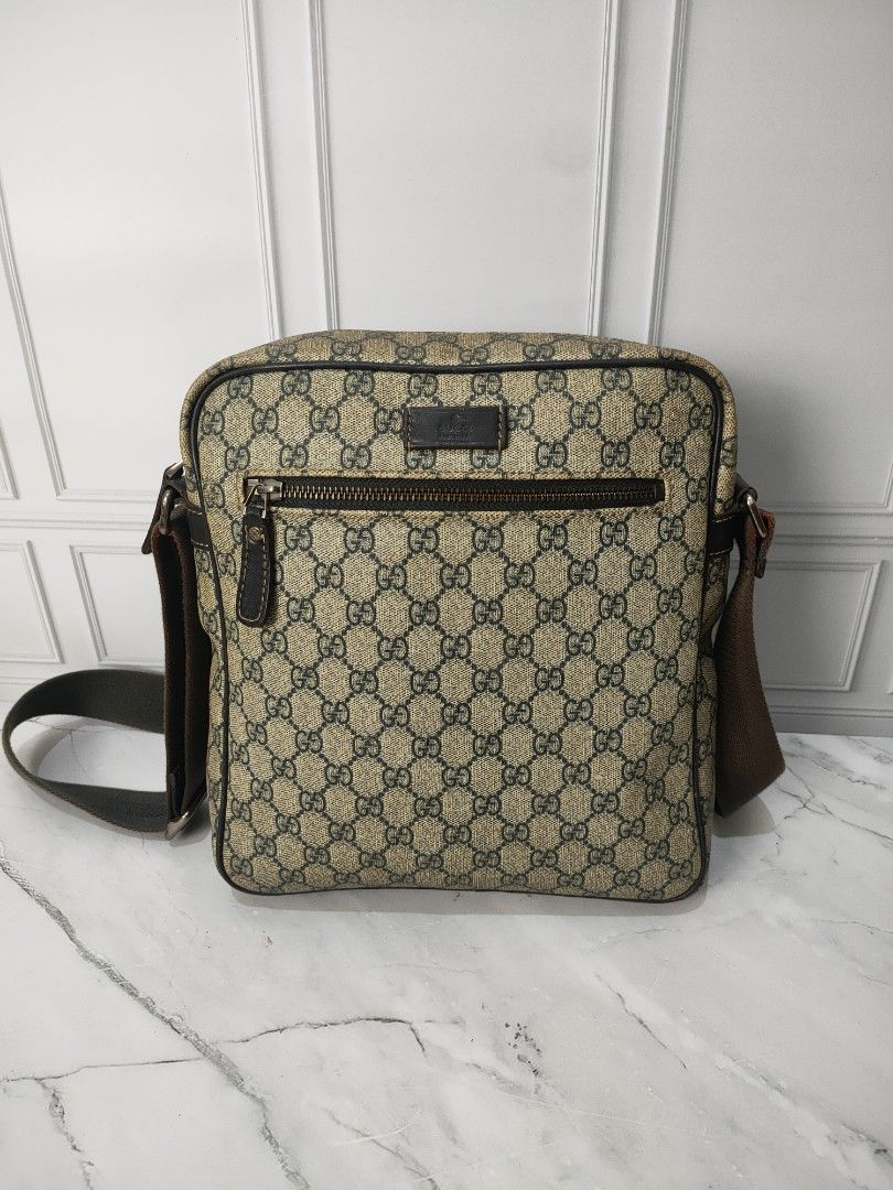 Gucci Slingbag Tas selempang pria pvc mix kulit preloved Fesyen