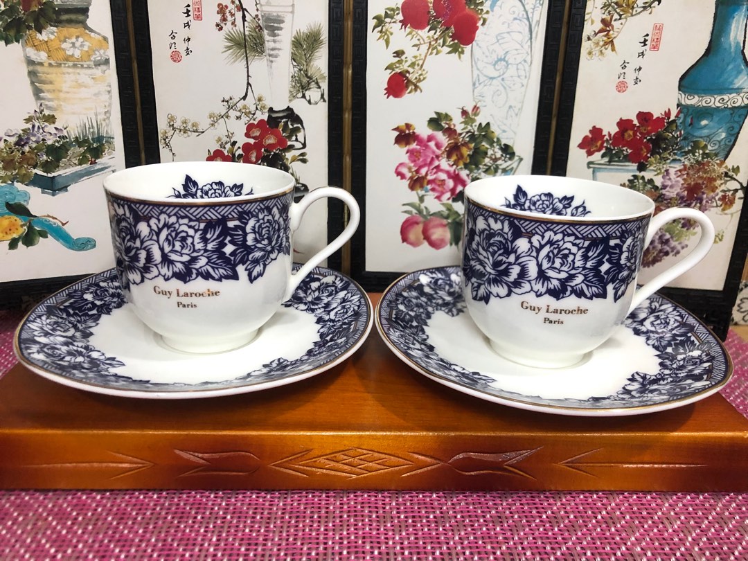 Guy Laroche Paris beautiful and elegant porcelain tea cup and saucer