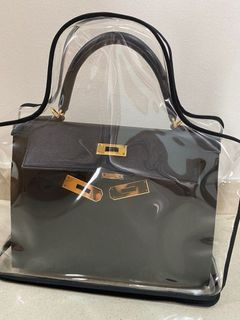 Hermes Kelly Bag 32cm Bi-color Celeste And Mykonos Epsom Retourne Candy  Palladium Hardware