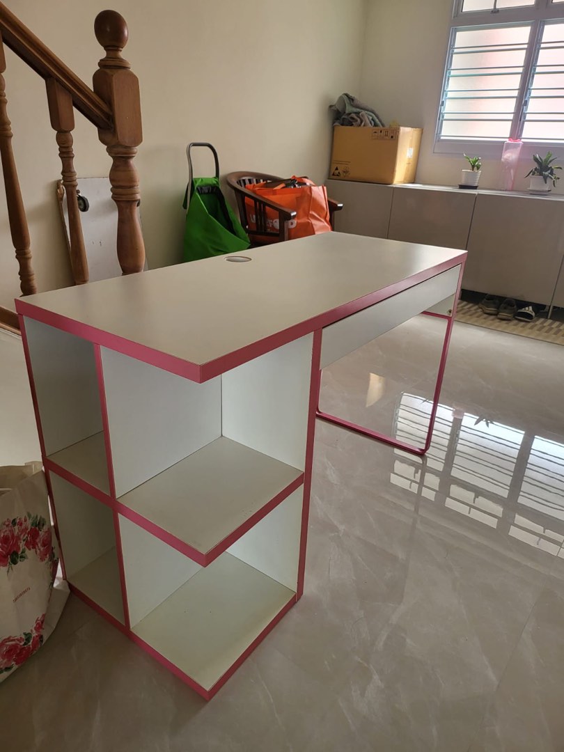 IKEA Study Table with Shelves, Furniture & Home Living, Furniture