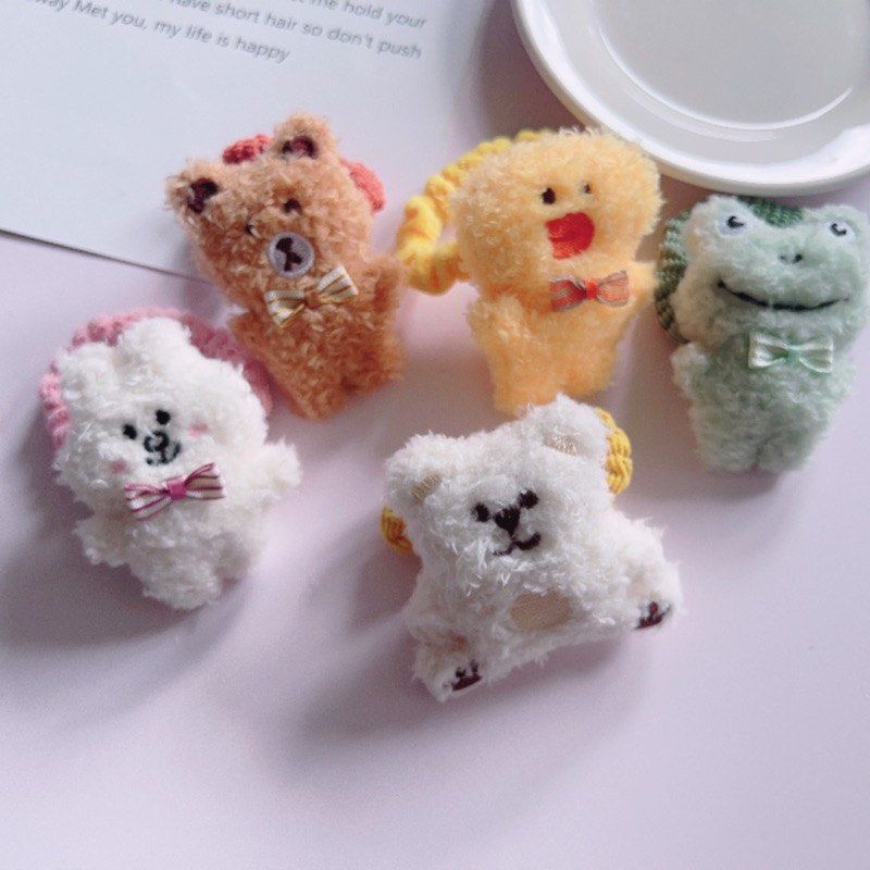 1pc Resin Knitted Bow Tie Bear Keychain & Bunny Keychain For Car