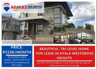 Beautiful, Tri level Home For Lease in Ayala Westgrove Heights High End Finishes