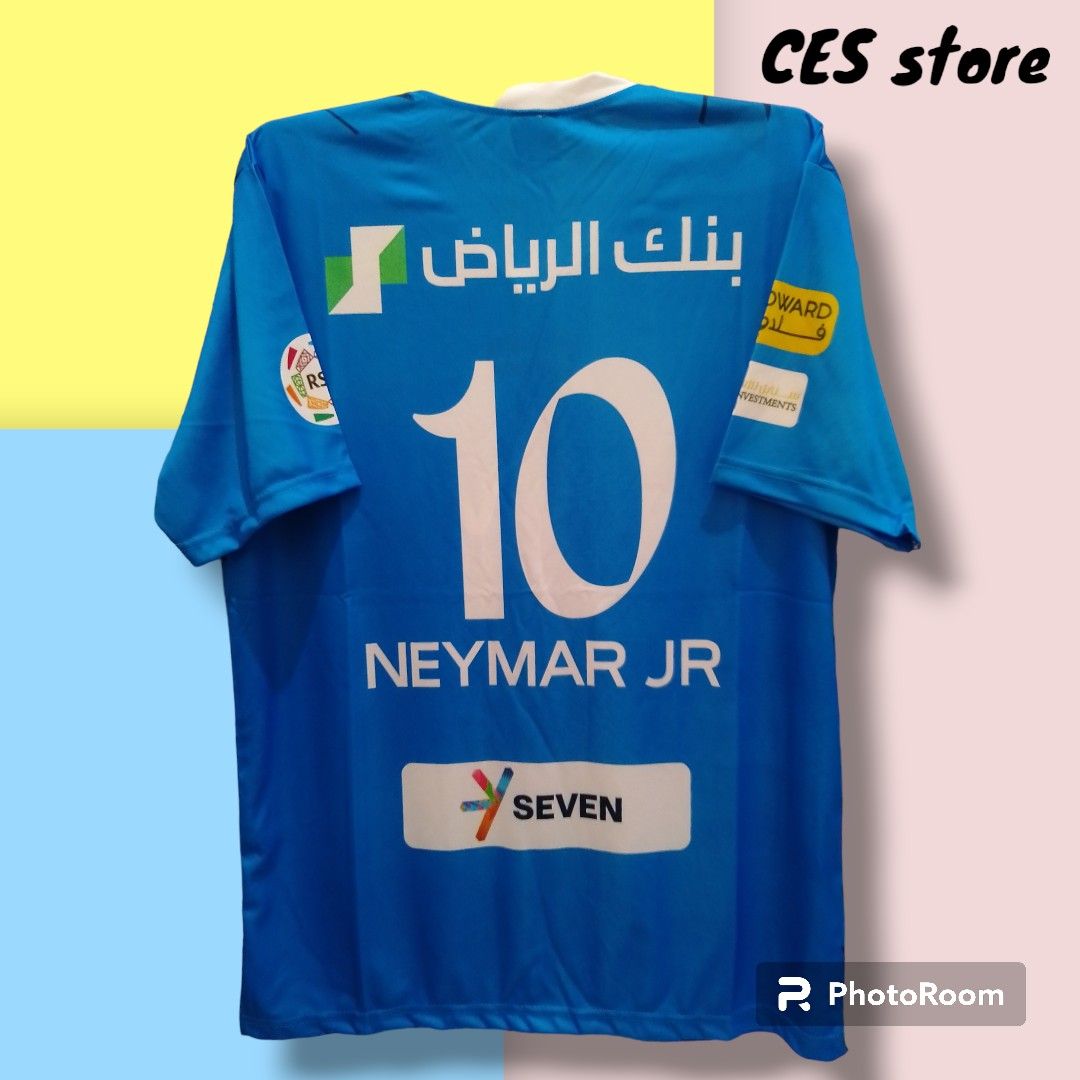 Jersey Al hilal Neymar aurisport, Fesyen Pria, Pakaian Atasan di