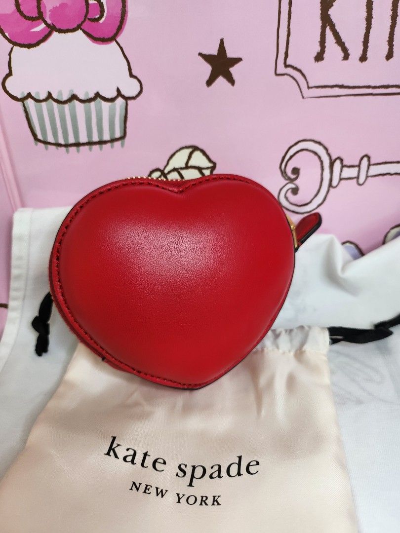 Kate Spade Red Love Heart Coin Purse Authentic