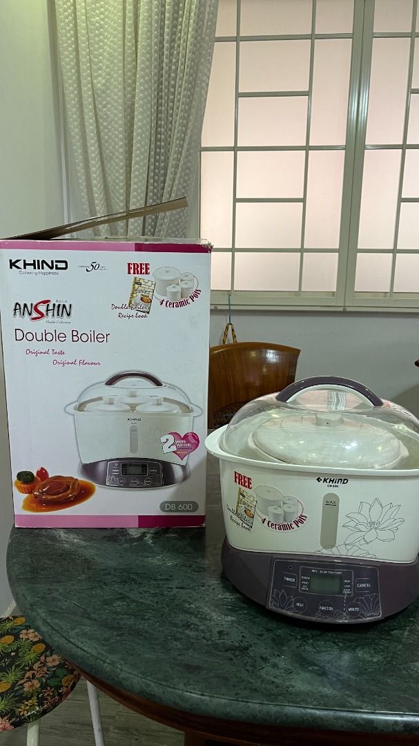 KHIND 3.2L Double Boiler DB600, TV & Home Appliances, Kitchen