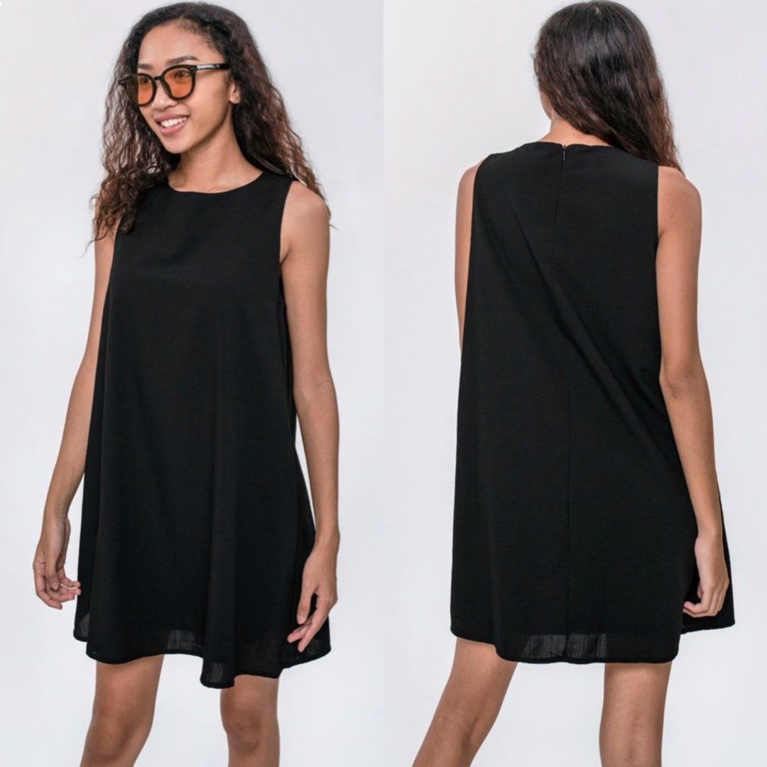 (L) BNWT TTR The Tinsel Rack Dania Swing Dress in Black, Women's Fashion, Dresses & Sets