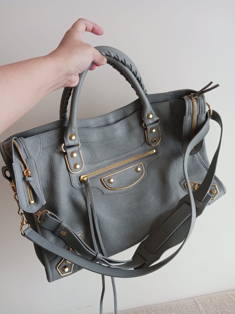 Balenciaga metallic edge city grey store