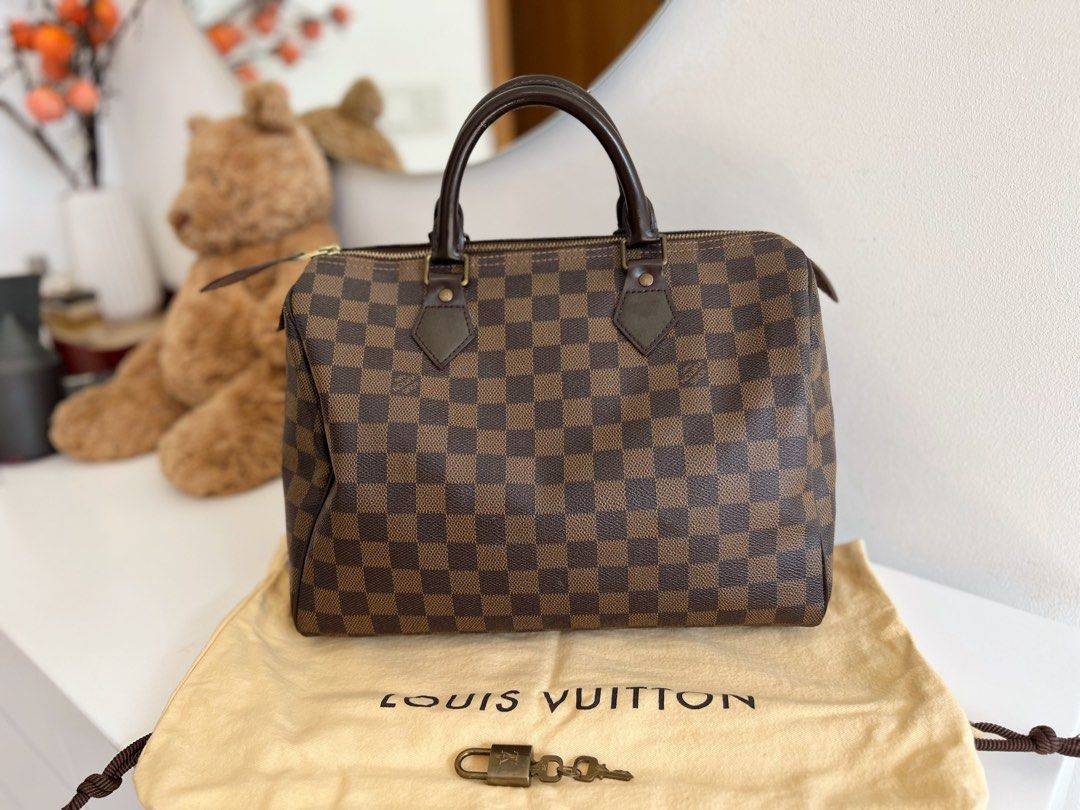 Louis Vuitton LV Vintage Damier Speedy 25 Top Handle Crossbody Bag