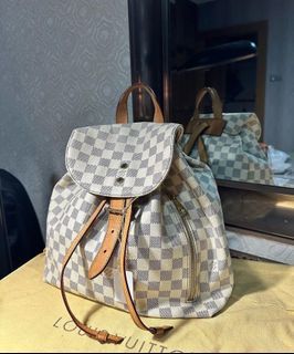 Authentic Louis Vuitton Damier Azur Sperone Backpack Damier White / Rose  Pink