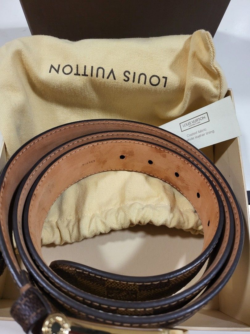 Initiales cloth belt Louis Vuitton White size 37 Inches in Cloth