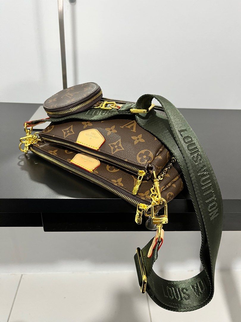 Louis Vuitton Khaki Monogram Multi Pochette Bag Trio Crossbody