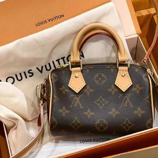 LV Nano Speedy Monogram canvas/cowhide leather trim GHW, Luxury, Bags &  Wallets on Carousell