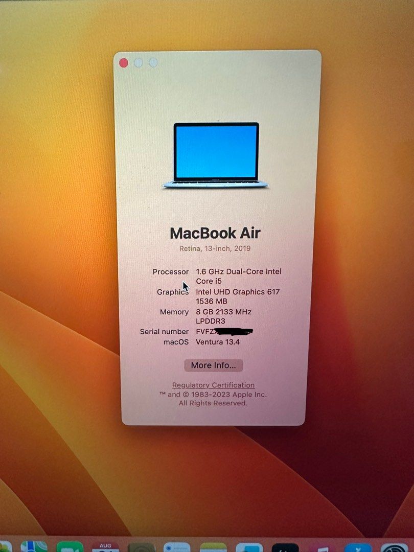 MACBOOK AIR 13 INCH RETINA 128GB 2019 Computers Tech Laptops