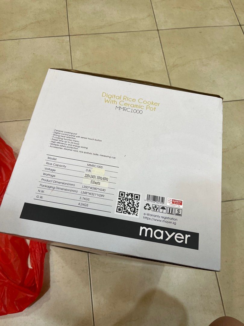 Mayer digital rice cooker with ceramic pot MMRC1000, TV & Home