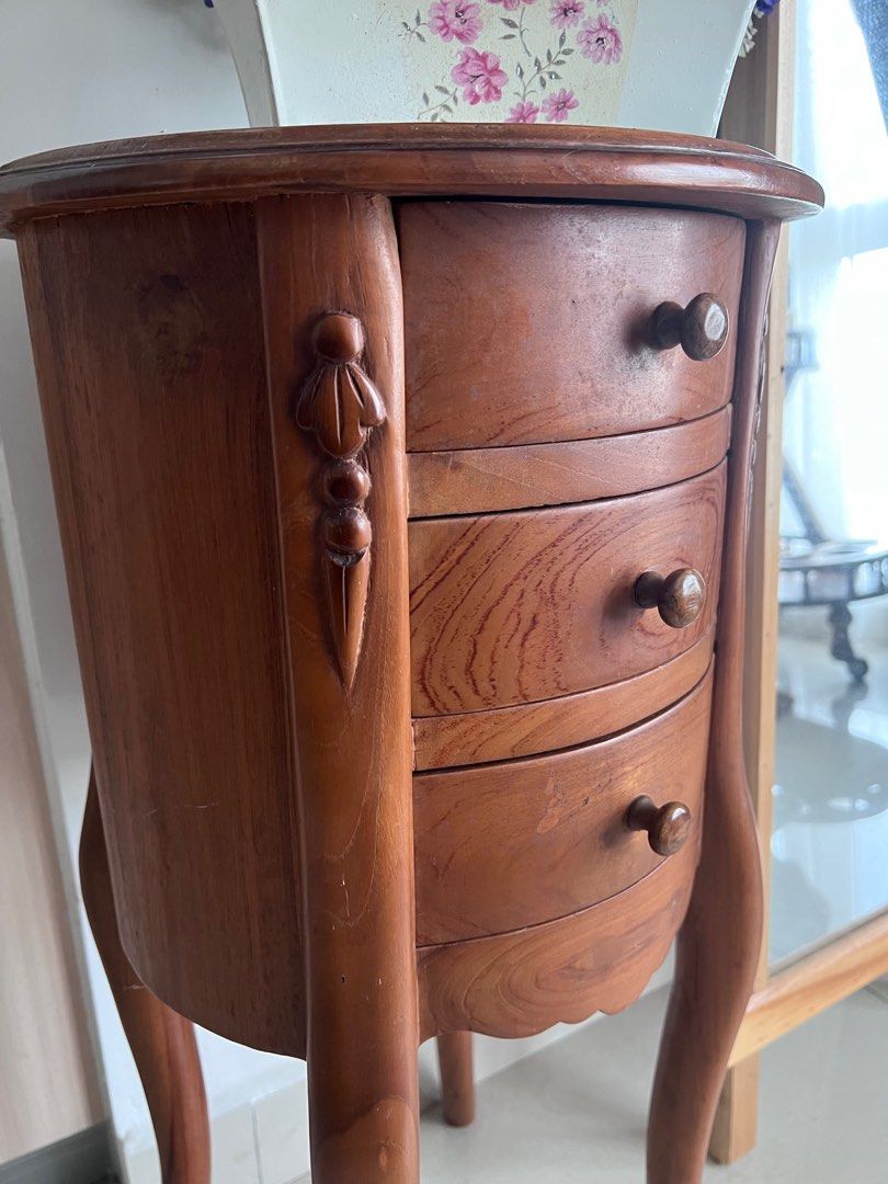 Meja Tepi/ Side Table Kayu Jati Solid Wood, Furniture & Home Living