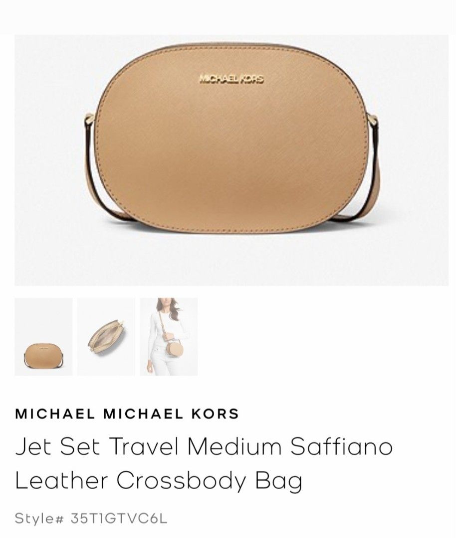 Michael Michael Kors Medium Jet Set Leather Crossbody Bag