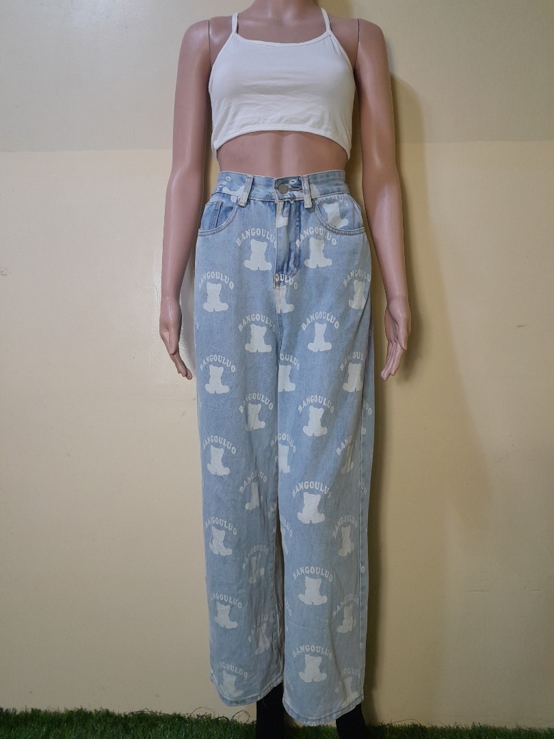 MIXED BAGGY, TATTERED PANTS, Women's Fashion, Bottoms, Jeans on Carousell