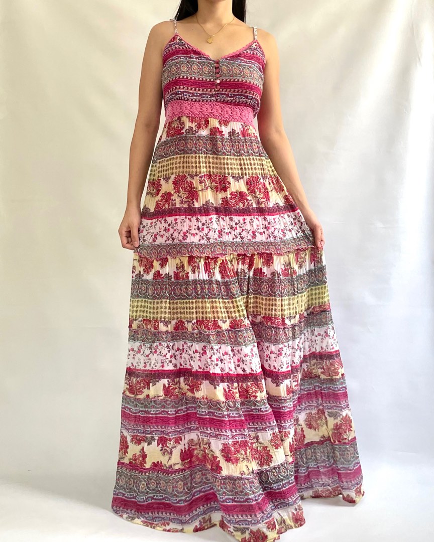 MLLE GABRIELLE Floral Tiered Maxi Beach Dress on Carousell