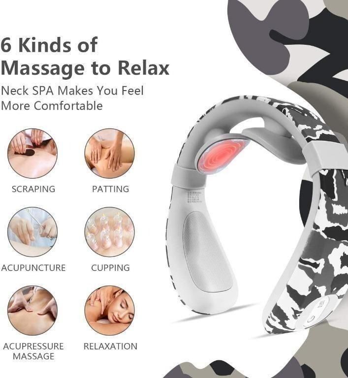 Jeeback Neck Massager Three-head Massage Design Neck Device Neck Massager  For Pain Deep Tissue Neck Massage Neck Massager With Heat Lightweight and