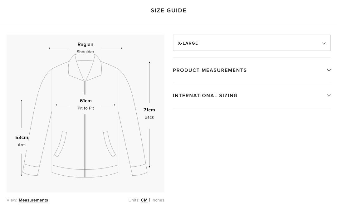 Needles track cheap jacket sizing