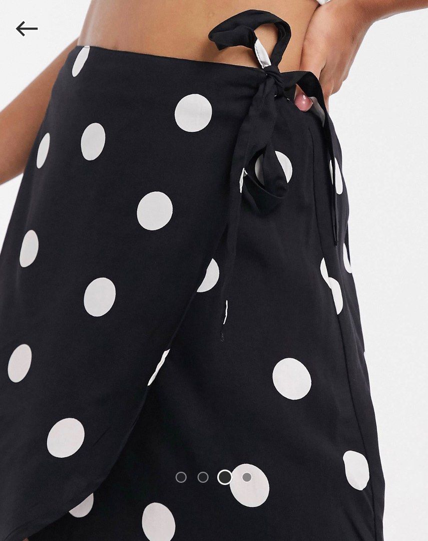 Black polka dot skirt new look outlet