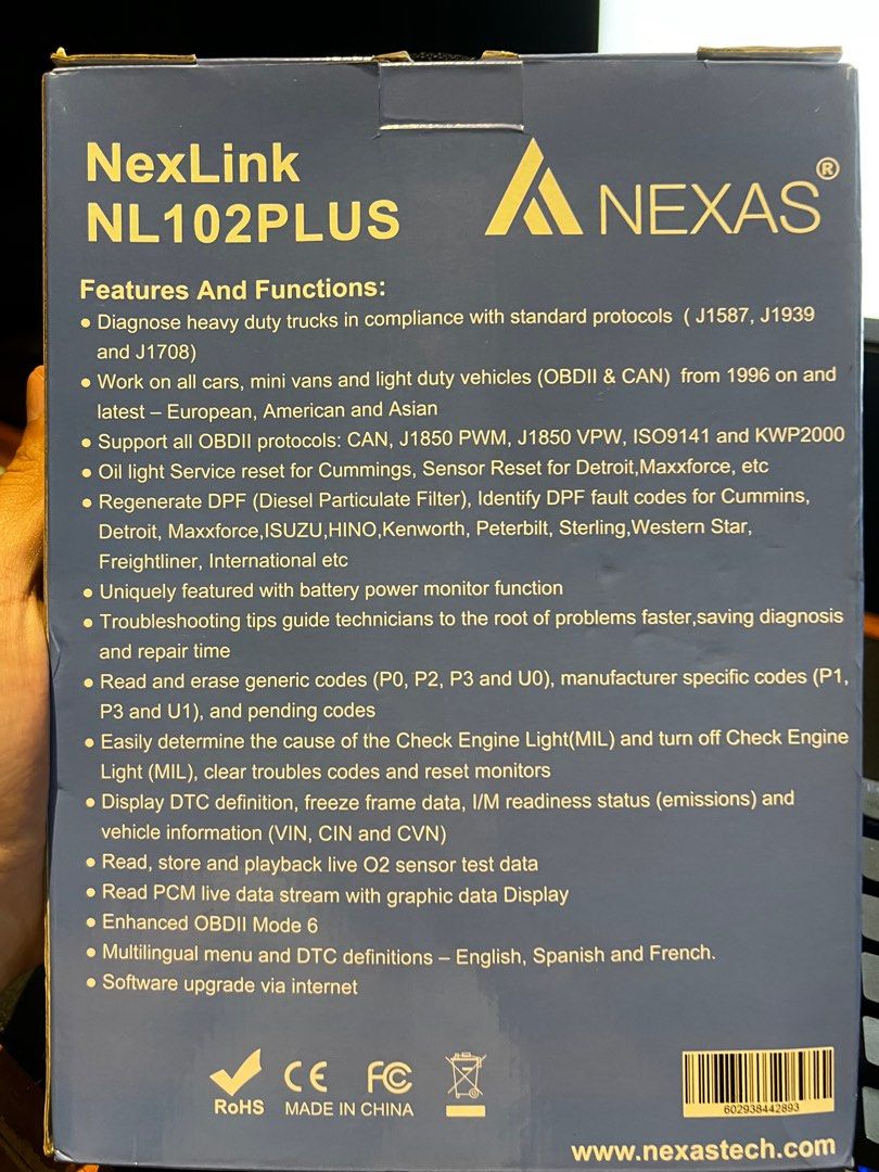 Nexas Nexlink NL102P 24v Heavy Duty Truck Scanner OBD2 Full system scanner DPF reset, Car Parts