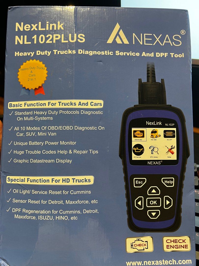 Nexas Nexlink NL102P 24v Heavy Duty Truck Scanner OBD2 Full system scanner DPF reset, Car Parts