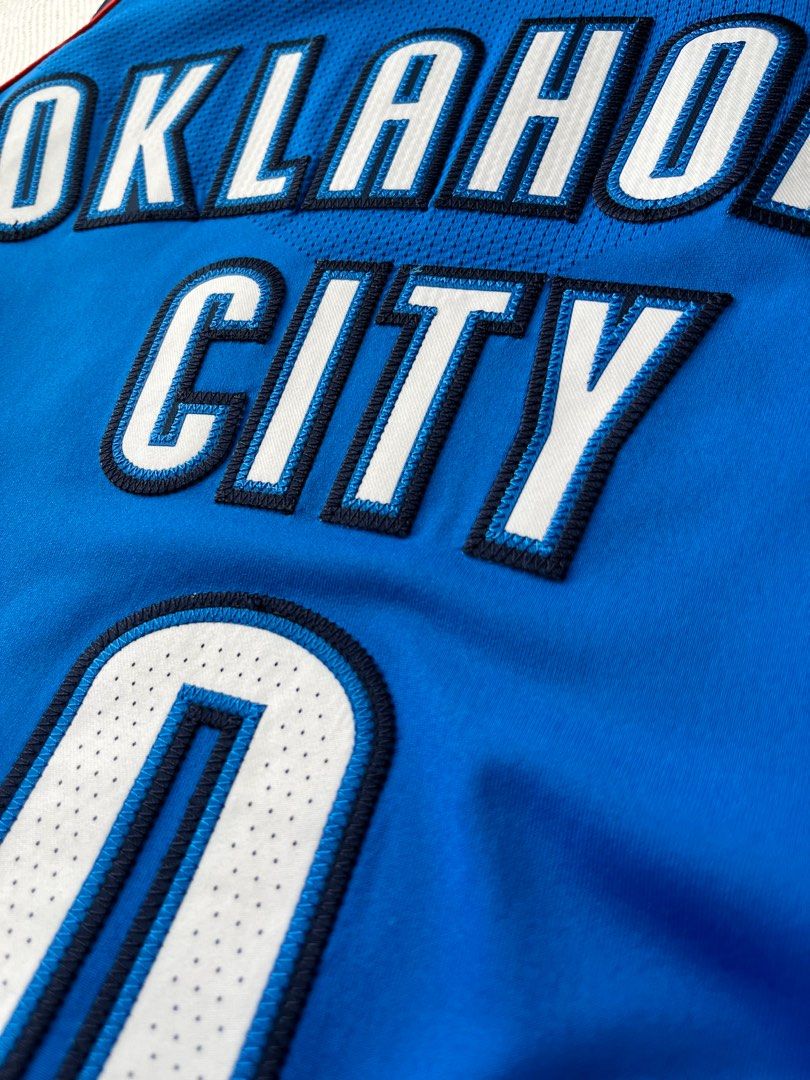 NIKE RUSSELL WESTBROOK OKLAHOMA CITY AUTHENTIC STITCHED JERSEY MENS SZ 52  XL