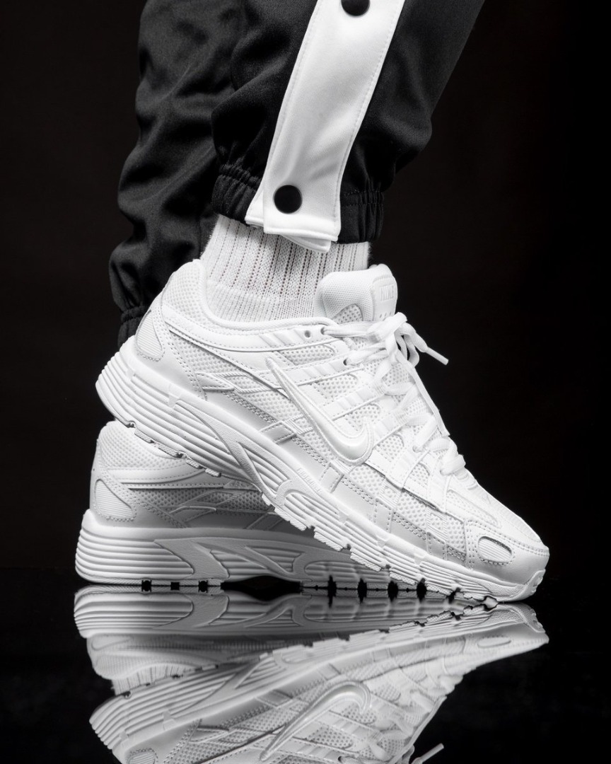 Nike triple white p6000 hotsell trainers