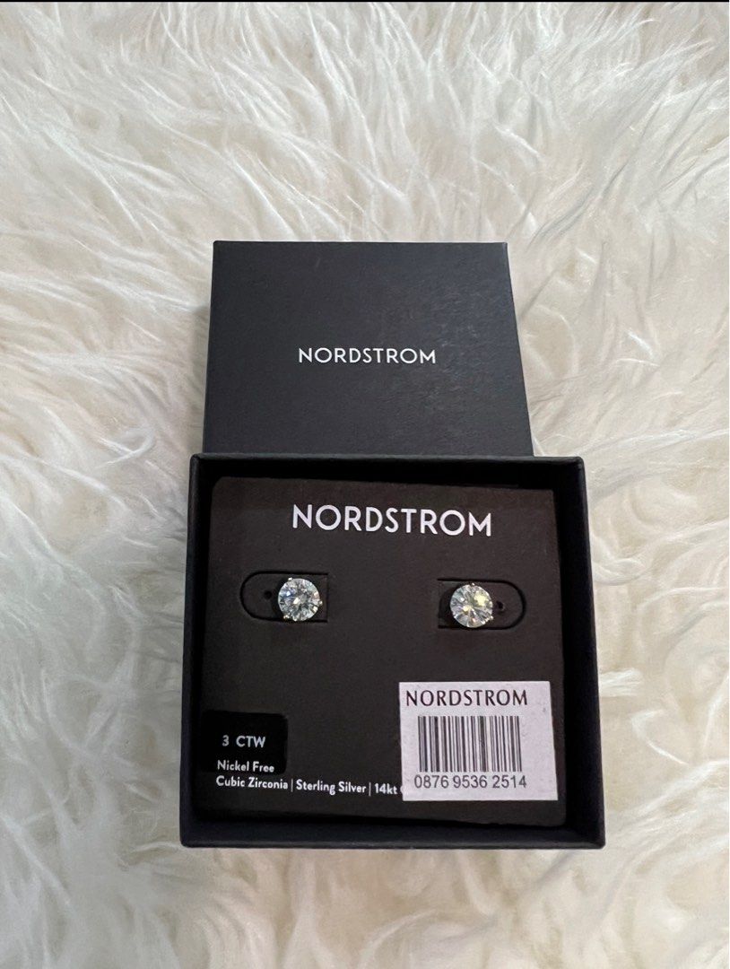 Nordstrom Zirconia Stud Earrings (Category: Earrings) located in Quezon City. Submitted by cathyrg (Listing ID 1252280257, Image 2). Description: Nordstrom Zirconia Stud Earrings Nickel Free 3 ct.