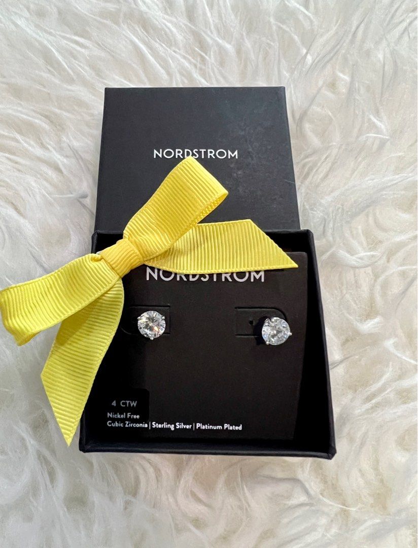 Nordstrom Zirconia Stud Earrings (Category: Earrings) located in Quezon City. Submitted by cathyrg (Listing ID 1252280806, Image 2). Description: Nordstrom Zirconia Stud Earrings Nickel Free 4 ct.