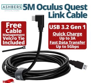 CBUS 16ft Link Cable for Meta Quest 3, Oculus Quest 2 - USB 3.2 Gen 1 USB-C  to USB-A Right Angle Type-C to Type-A 