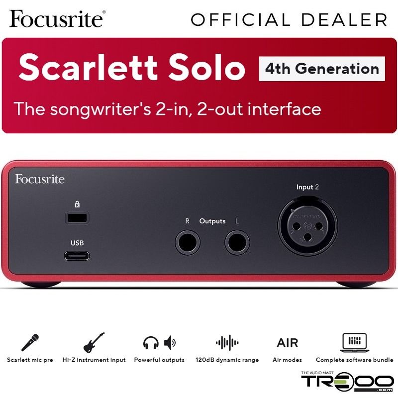 [Official]($8 Cashback!) Focusrite Scarlett Solo (4th Gen) USB Audio Interface for Creators63168000995073112