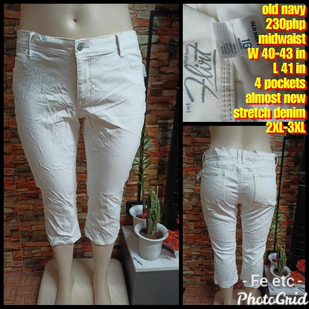 Old Navy White Stretch Denim 4Pockets Midwaist 2xl 3xl Women s