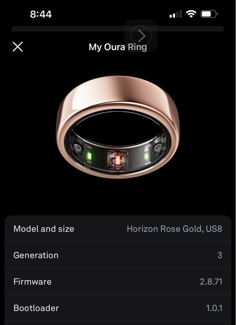 Oura Ring Gen3 Rose Gold US Size 8 智能戒指, 手提電話, 智能穿戴