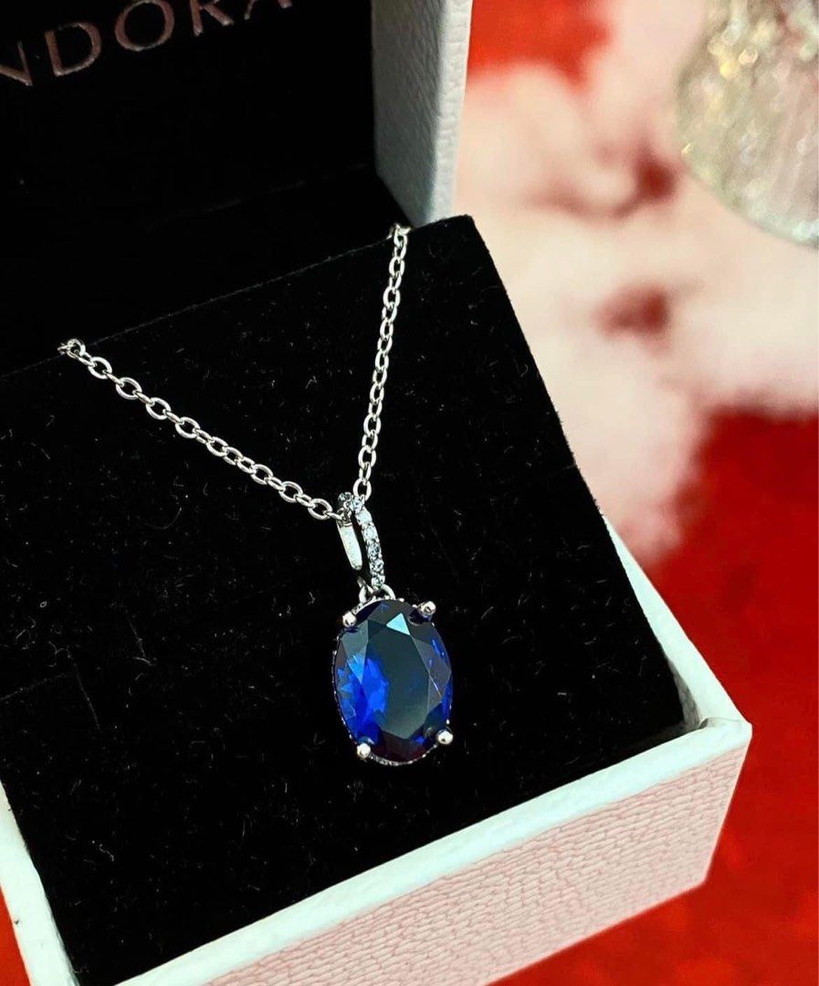 Pandora sapphire clearance pendant