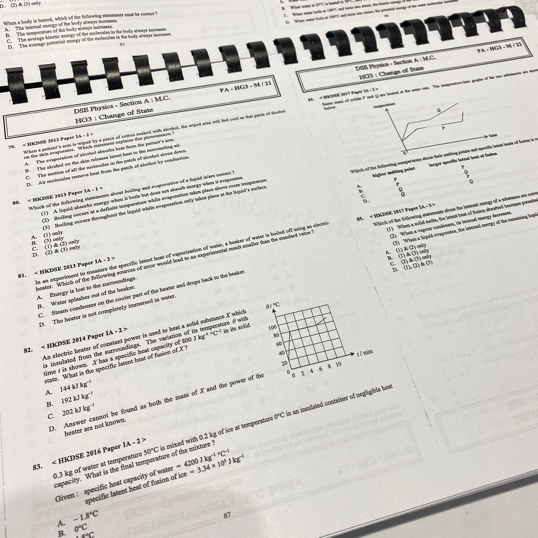 Physics dse past paper by topic 1980 2022 carousell