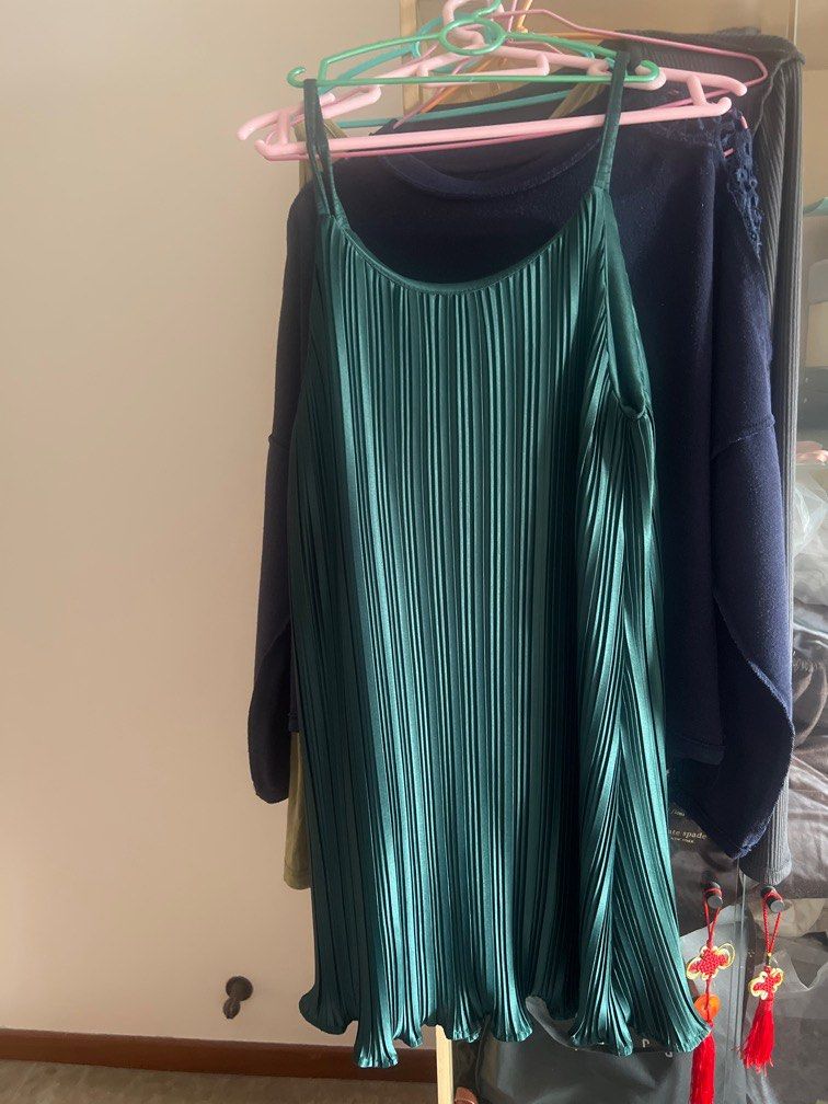 Bcbg rainbow pleated dress on sale