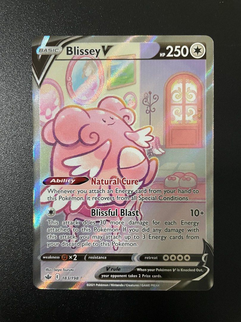 Pokemon TCG Blissey V - 183/198 - Alternate Art Ultra Rare Sword & Shield:  Chilling Reign Pokemon card, Hobbies & Toys, Toys & Games on Carousell