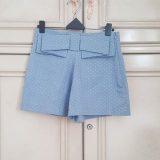 Polkadot with Bow Blue Shorts // Celana Pendek Wanita